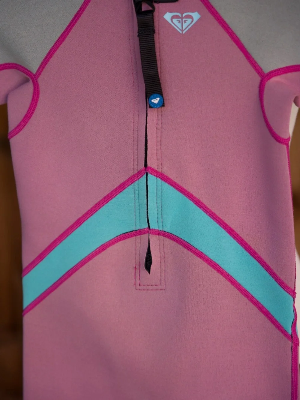 Roxy Pink & Teal Shorty Surfing Wetsuit Kid's 4Y-6Y